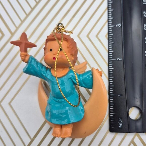 Vintage Moonbeams In Box Holiday Ornaments Lot of 4 Adorable Child Angel on Moon - Picture 5 of 5